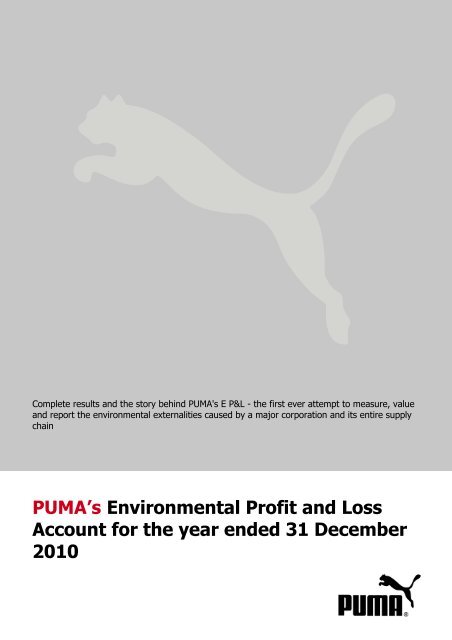 PUMA's Environmental Profit and Loss Account for ... - About PUMA