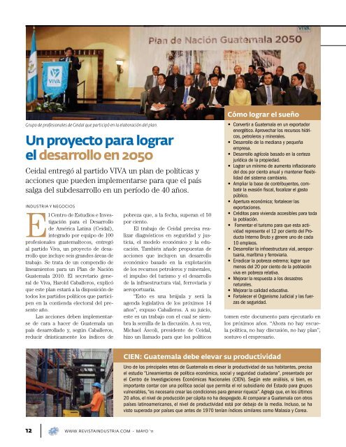 Edición Mayo 2011 - Revista Industria y Negocios – CIG