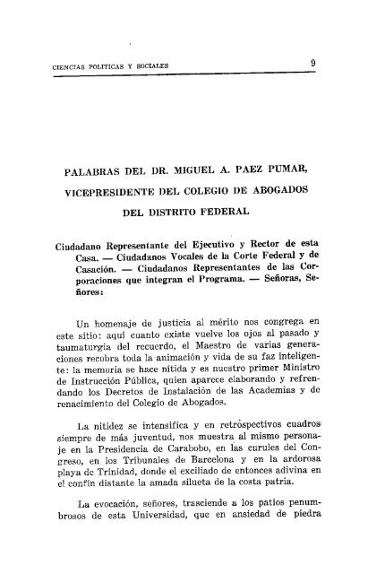 coser profundo el plastico PALABRAS DEL DR. MIGUEL A. PAEZ PUMAR ... - MSINFO