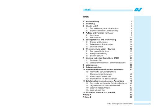 Merkblatt Grundlagen der Lasersicherheit