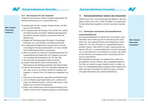 Merkblatt Grundlagen der Lasersicherheit