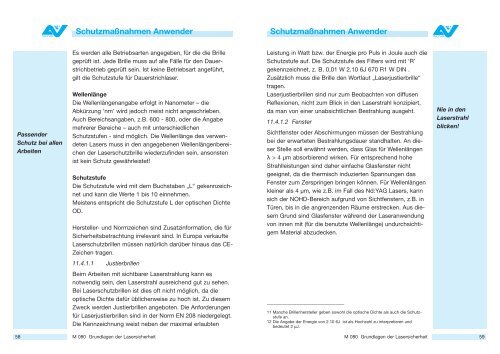 Merkblatt Grundlagen der Lasersicherheit