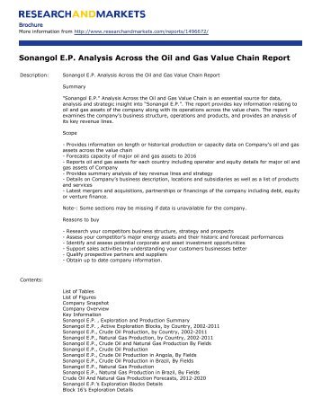 Sonangol E.P. Analysis Across the Oil and Gas Value Chain Report