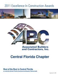 2011 Excellence In Construction Awards - Central Florida Chapter ...