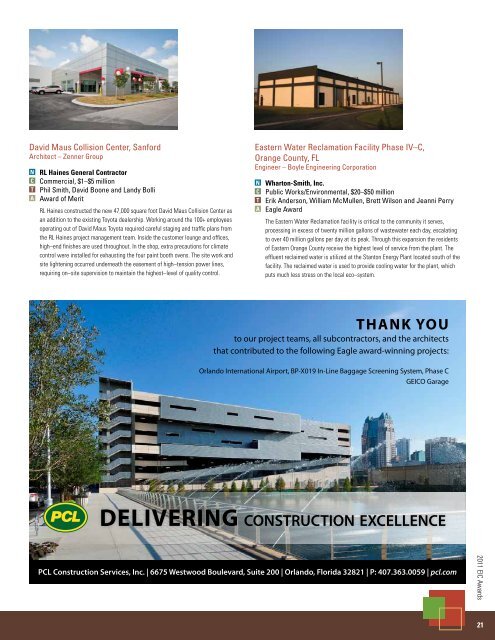2011 Excellence In Construction Awards - Central Florida Chapter ...