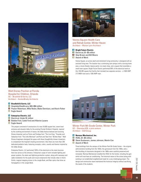 2011 Excellence In Construction Awards - Central Florida Chapter ...