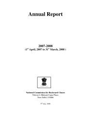Annual Report - National Commission for Backward Classes