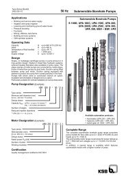 Submersible Borehole Pumps 50 Hz - KSB