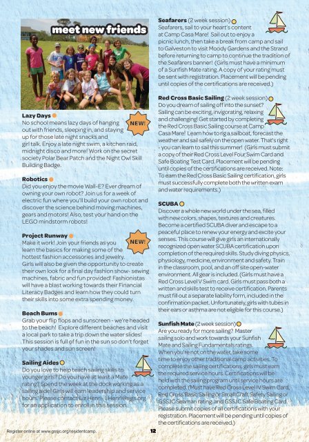 Resident Camp Guide 2012 - Girl Scouts of San Jacinto Council
