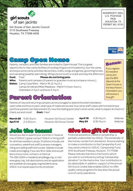 Resident Camp Guide 2012 - Girl Scouts of San Jacinto Council