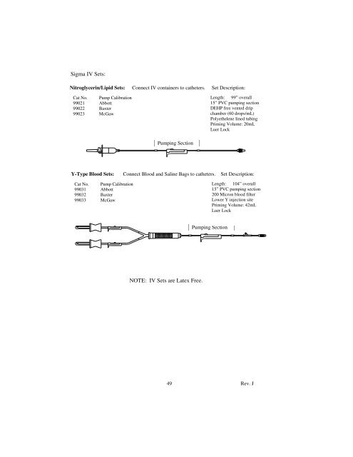 SIGMA 8000, 8000 Plus and 8002 Plus Infusion Pump Operator's ...