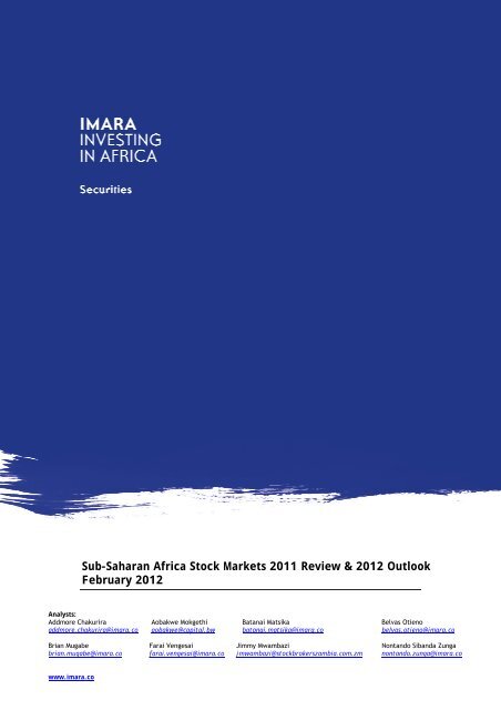 Sub-Saharan Africa Stock Markets 2011 Review & 2012 ... - Imara