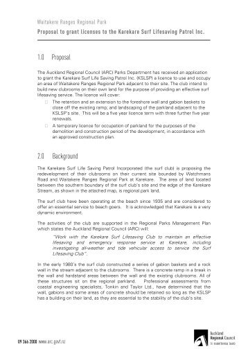 Karekare Discussion Document Final April 09 - Auckland Regional ...