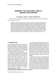 aromatic polysulfones used in sensor applications - Institute of ...