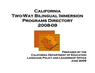 Two-Way Bilingual Immersion Programs - California Department of ...
