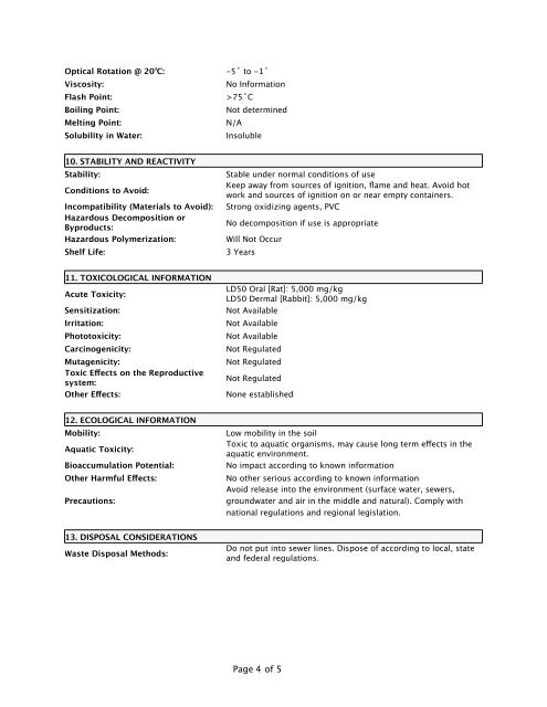 (MSDS) Essential Oil Petitgrain Bigarade - Natural Sourcing, LLC