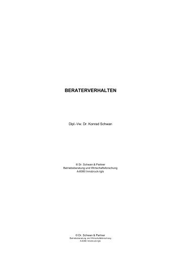 BERATERVERHALTEN - Dr. Schwan und Partner