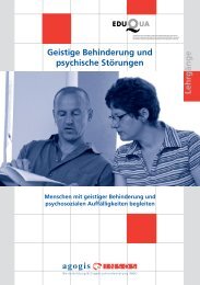 Geistige Behinderung und psychische Störungen Lehrgänge - Agogis