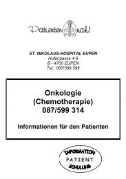 Onkologie - St. Nikolaus-Hospital Eupen