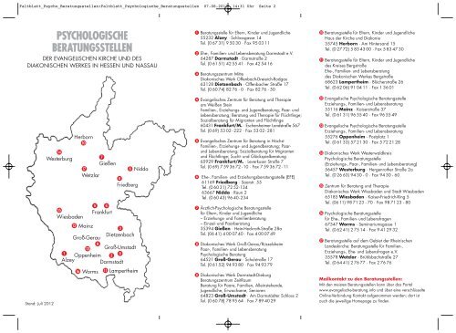 BERATUNGSSTELLEN - Zentrum Seelsorge und Beratung - EKHN