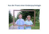 Aus der Praxis einer Kinderpsychologin - Paedagogika