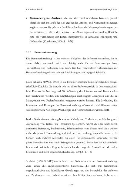 Informationsanalyse in Theorie und Praxis am Beispiel eines ... - E-LIS