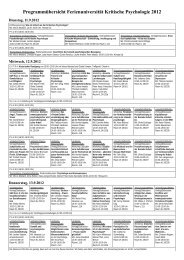 Programmübersicht Ferienuniversität Kritische Psychologie 2012