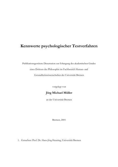 Kennwerte psychologischer Testverfahren