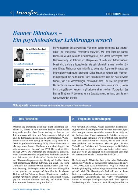 Sauerland, M. & Krajewski, J. (2012). Banner - Prof. Dr. Jarek ...