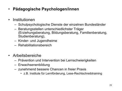 psychologen - Institut für experimentelle Psychologie