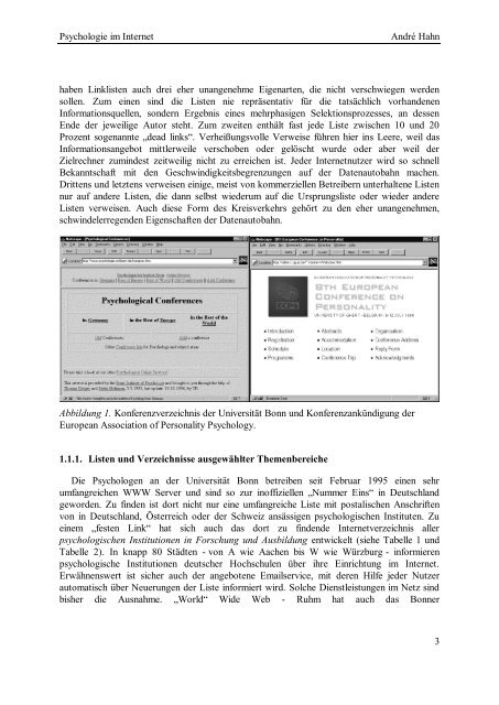 Bernad Batinic (Hrsg.), „Internet für Psychologen“. - André Hahn
