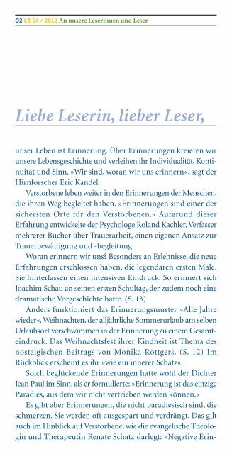 Lebenszeiten_2012_04 (PDF) - Hospiz Wuppertal Lebenszeiten eV