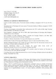 CURRICULUM per sito Fac. Teol..pdf - Facoltà Teologica dell'Italia ...