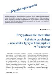 Przygotowanie mentalne. Refleksje psychologa uczestnika Igrzysk ...