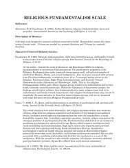 RELIGIOUS FUNDAMENTALISM SCALE