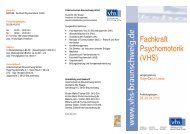 Fachkraft Psychomotorik (VHS) - Volkshochschule Braunschweig