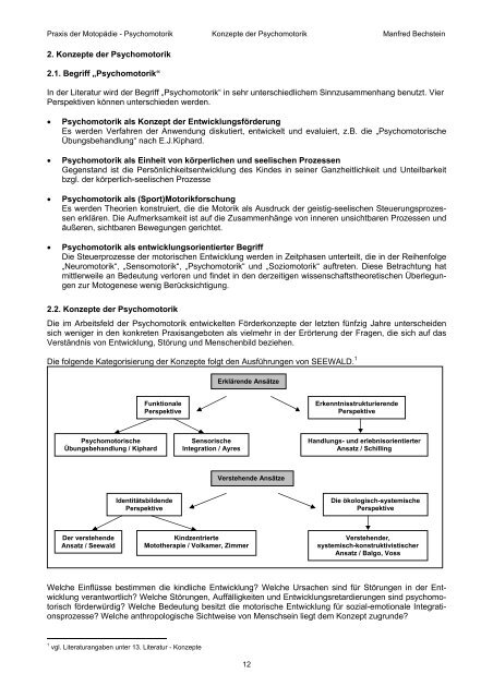 Psychomotorik - Persönlichkeitsentwicklung