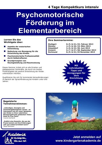 Psychomotorische Förderung im Elementarbereich - Akademie für ...