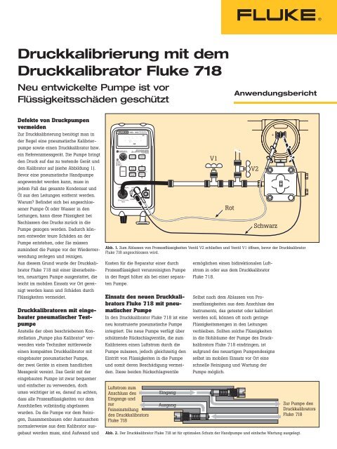 Druckkalibrierung mit dem Druckkalibrator Fluke 718