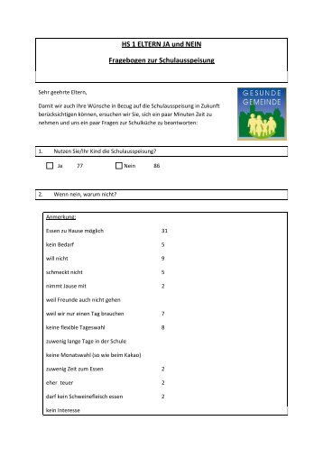 Fragebogen Schülerausspeisung Eltern HS 1 - 2011 (78 KB - Sierning