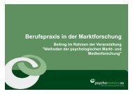 Berufspraxis in der Marktforschung - AOW-Bonn