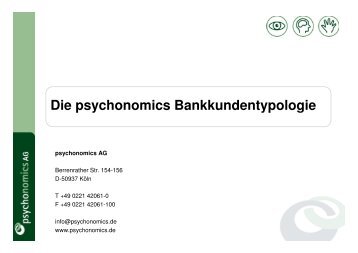 Die psychonomics Bankkundentypologie - YouGov