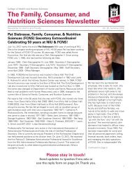 The Family, Consumer, and Nutrition Sciences Newsletter