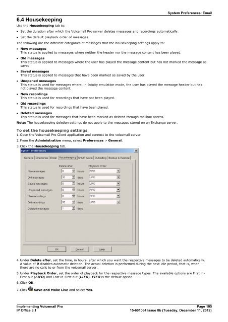 Voicemail Pro installation - IP Office Info