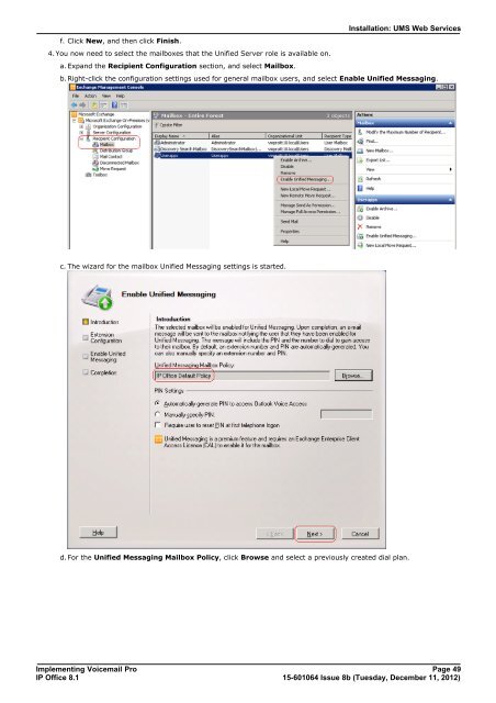 Voicemail Pro installation - IP Office Info