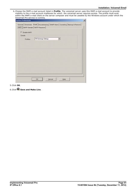 Voicemail Pro installation - IP Office Info