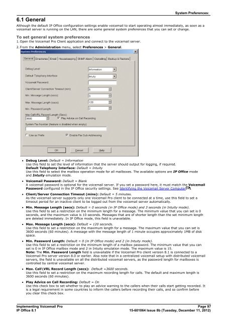 Voicemail Pro installation - IP Office Info