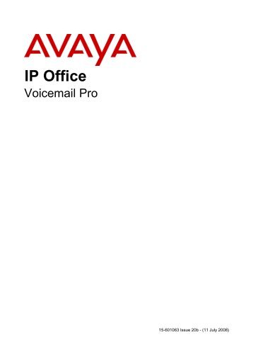 Voicemail Pro Installation - Avaya Support