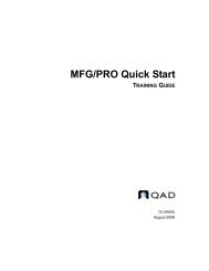 MFG/PRO Quick Start - QAD.com