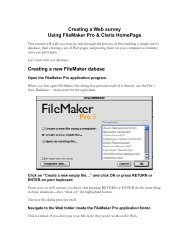 Creating a Web survey Using FileMaker Pro & Claris HomePage ...